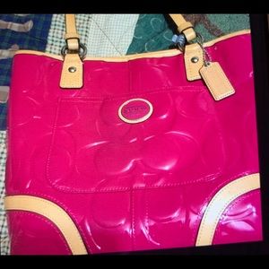 coach patent leather tote
